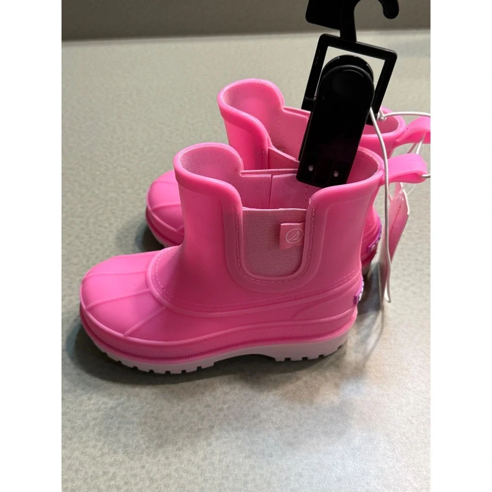 Sperry Kids Pink Waterproof Rubber‎ Rain Boots Toddler Size 7 B46